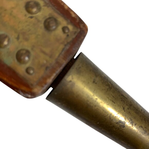 VTG Heart Hobnail Bellow Leather Wood Brass Made in Sweden Works *READ* - Picture 6 of 8